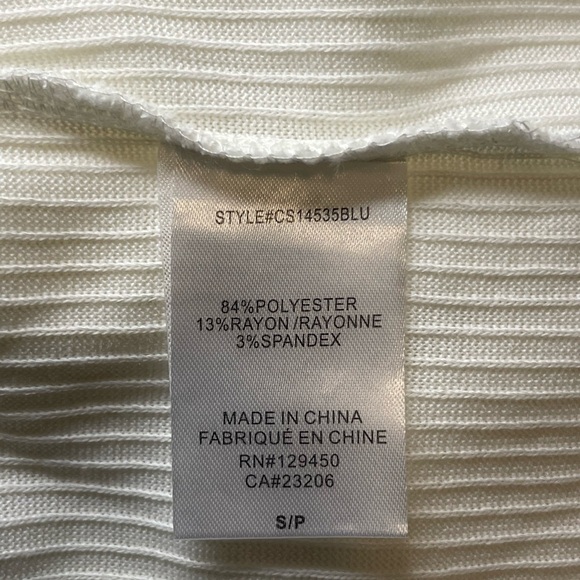 Como Blu White Knitted Sweatshirt with Gold detail - Small/Petite - Picture 7 of 9